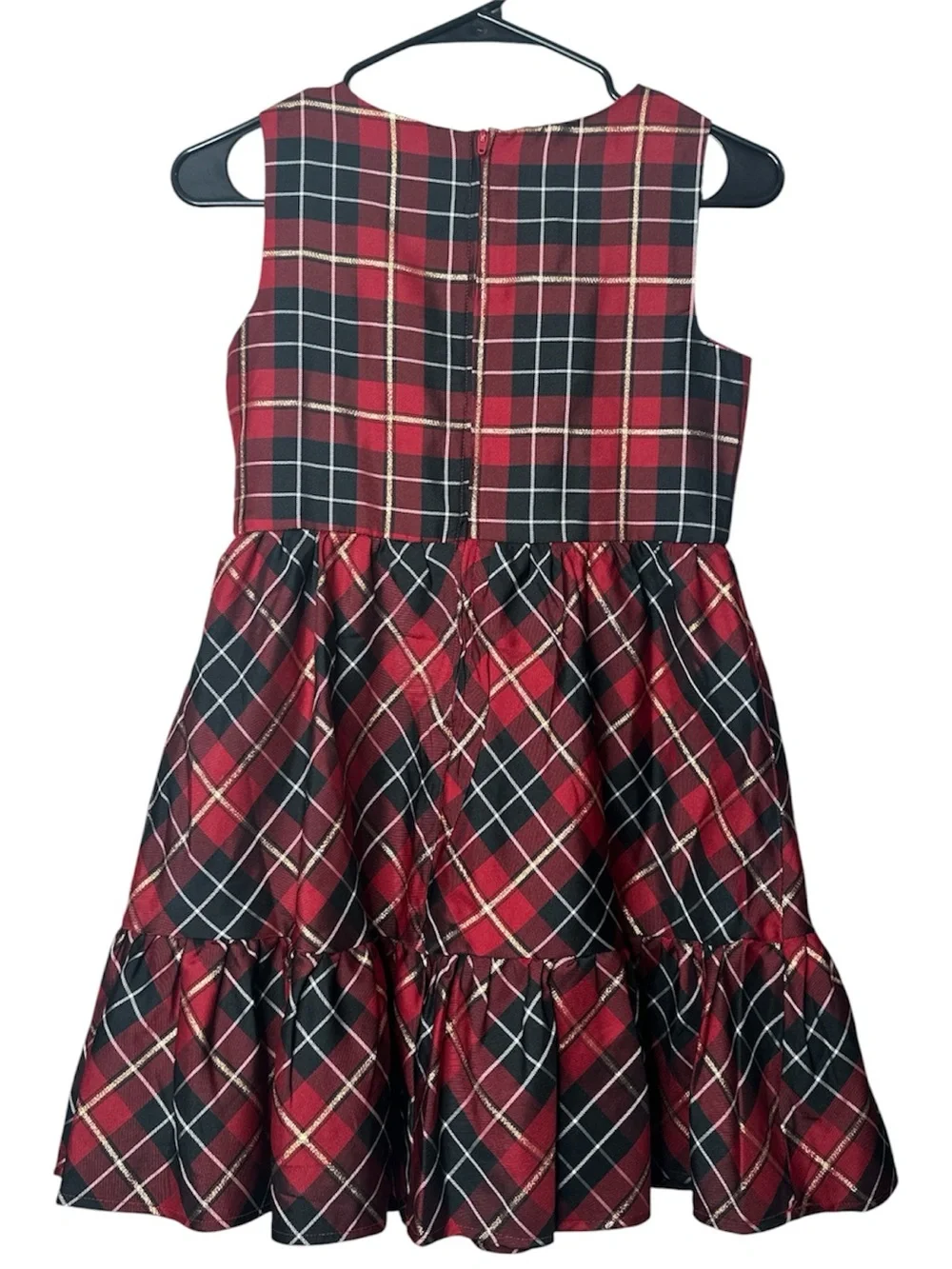 Children’s Place Christmas Plaid Dress with Bow Size 12